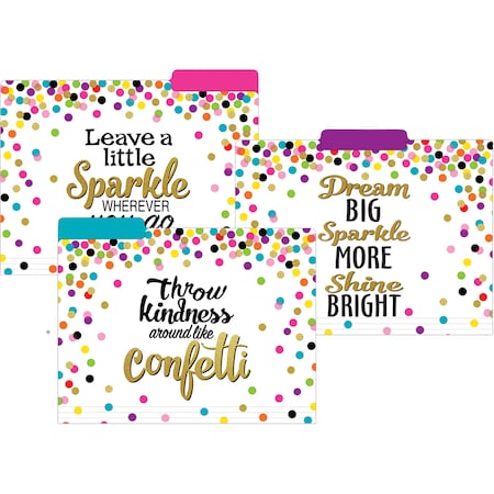 Teacher Created Resources Confetti File Folders, Letter Size, PK24 TCR8536